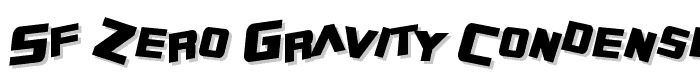 SF Zero Gravity Condensed Bold Italic font